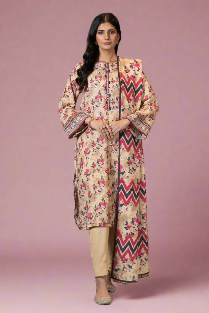 3PC Printed Unstitched Karandi Suit KKR-2946 Printed KHAS STORES 