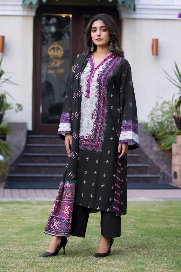 3PC Printed Unstitched Khaddar Suit KKH-2877 Printed KHAS STORES