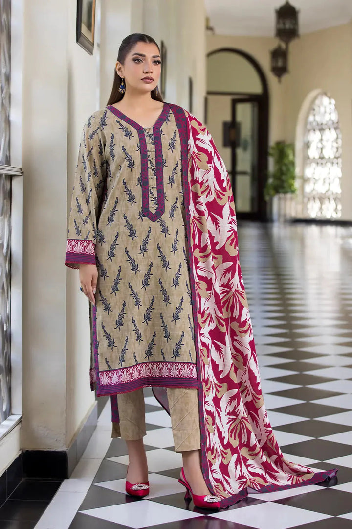 3PC Printed Unstitched Khaddar Suit KKH-2903 Printed KHAS STORES