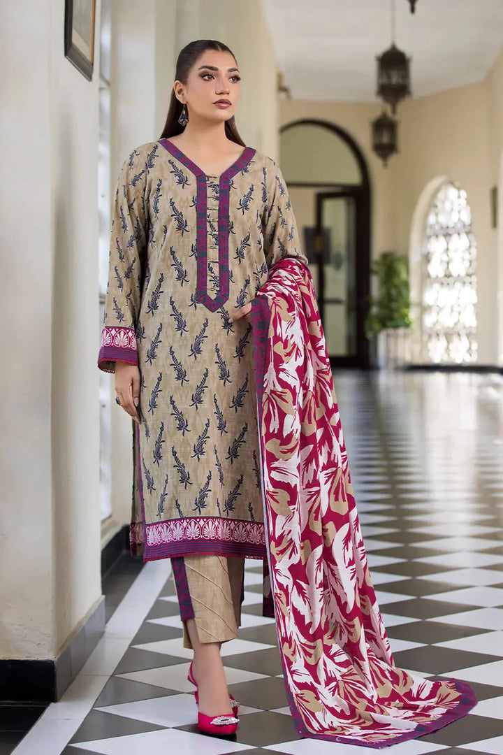 3PC Printed Unstitched Khaddar Suit KKH-2903 Printed KHAS STORES