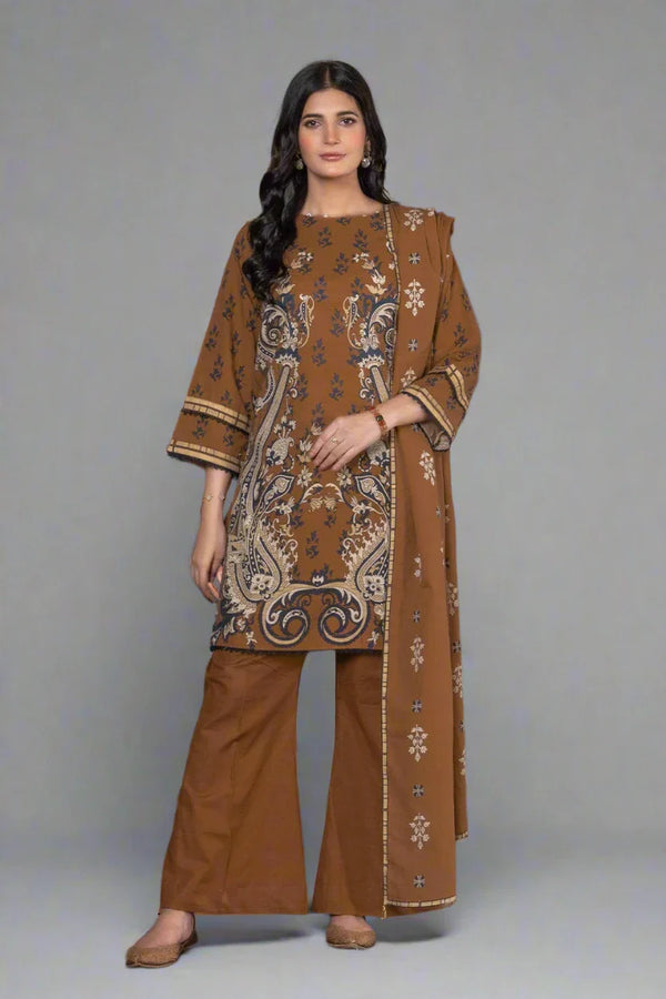 3PC Printed Unstitched Khaddar Suit KKH-2928 Printed KHAS STORES 