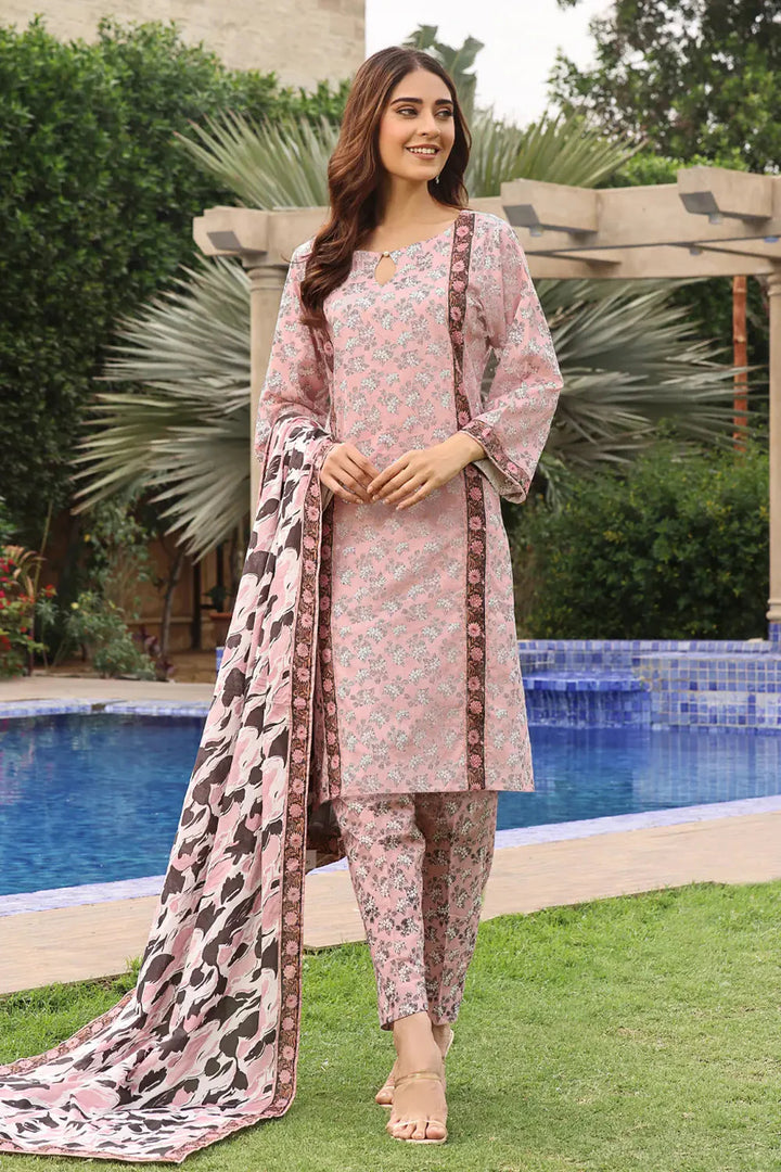 3PC Printed Unstitched Lawn Suit KLA-2391 Printed KHAS STORES 