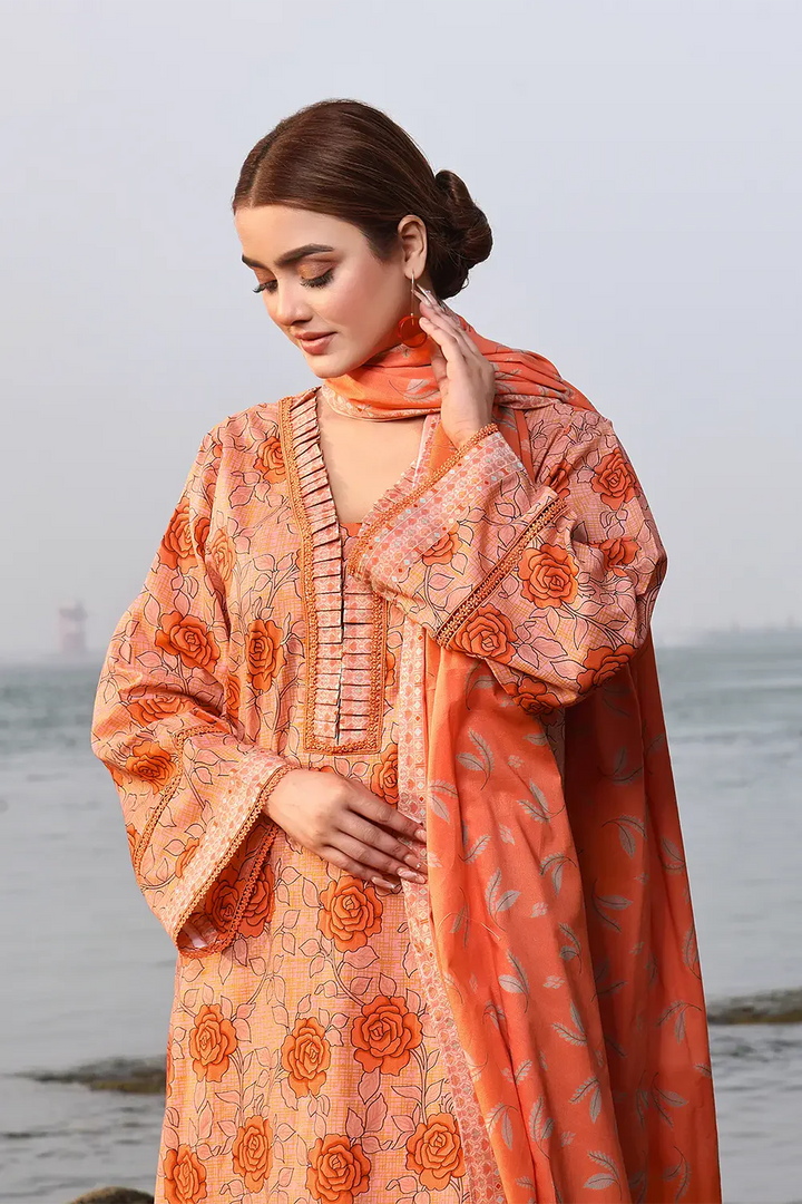 3PC Printed Unstitched Lawn Suit KLA-2403 Printed KHAS STORES