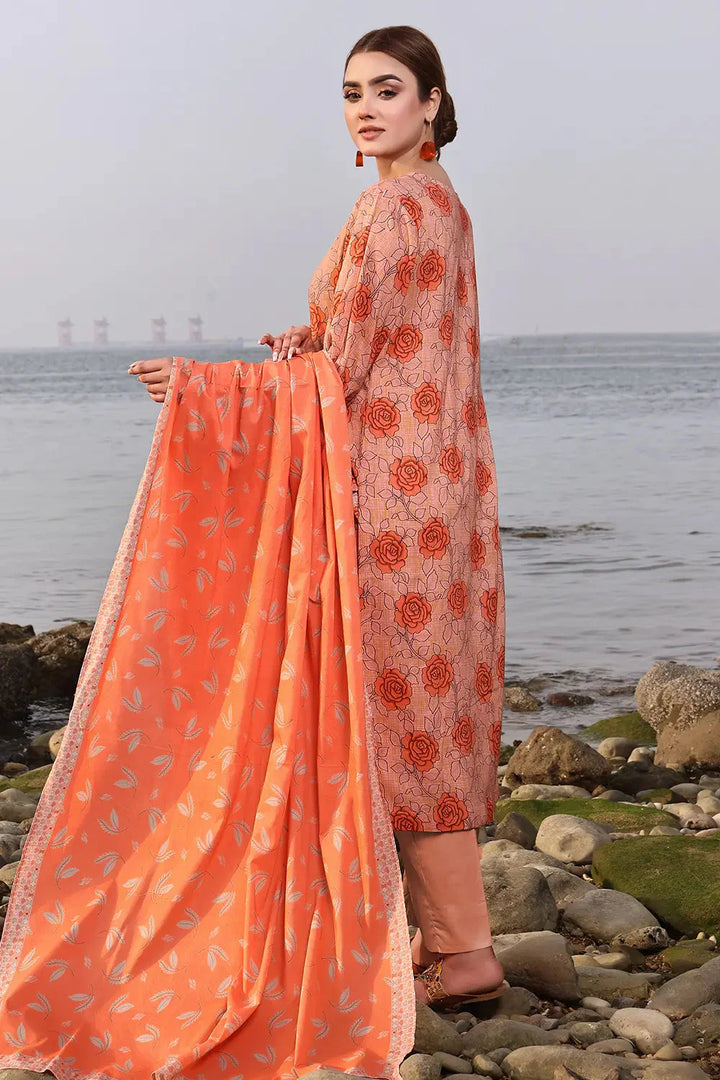 3PC Printed Unstitched Lawn Suit KLA-2403 Printed KHAS STORES