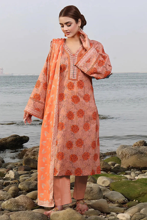 3PC Printed Unstitched Lawn Suit KLA-2403 Printed KHAS STORES