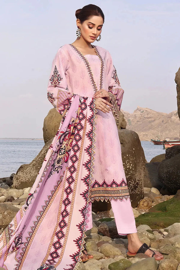 3PC Printed Unstitched Lawn Suit KLA-2405 Printed KHAS STORES