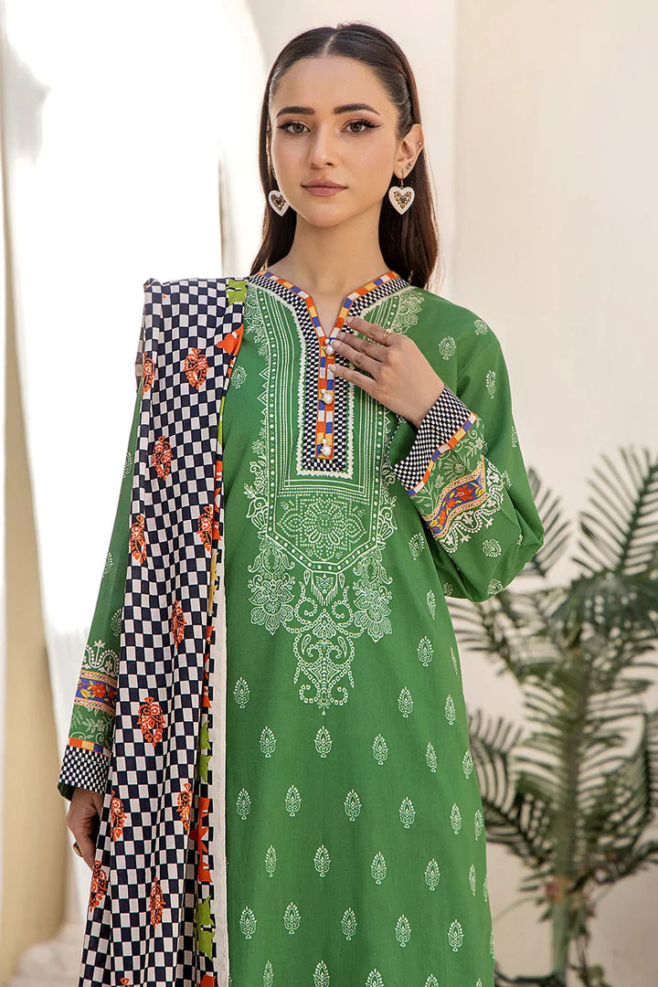 3PC Printed Unstitched Lawn Suit KLA-2412 Printed KHAS STORES