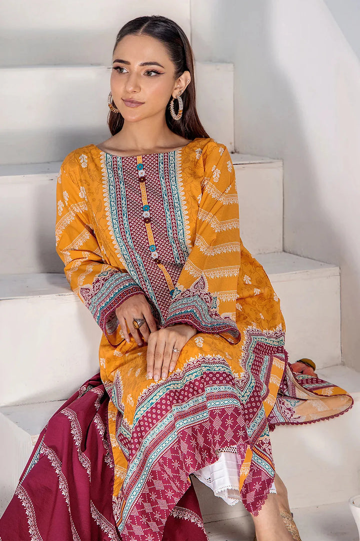 3PC Printed Unstitched Lawn Suit KLA-2427 Printed KHAS STORES