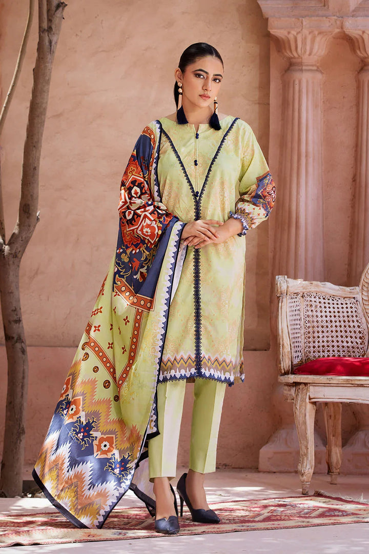 3PC Printed Unstitched Lawn Suit KLA-2684 Printed KHAS STORES