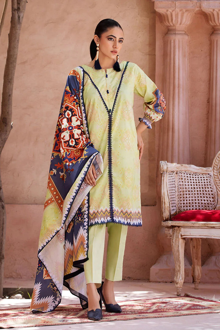 3PC Printed Unstitched Lawn Suit KLA-2684 Printed KHAS STORES