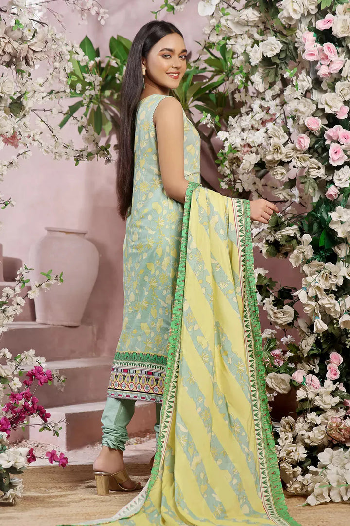 3PC Printed Unstitched Lawn Suit KLA-2794 Printed KHAS STORES