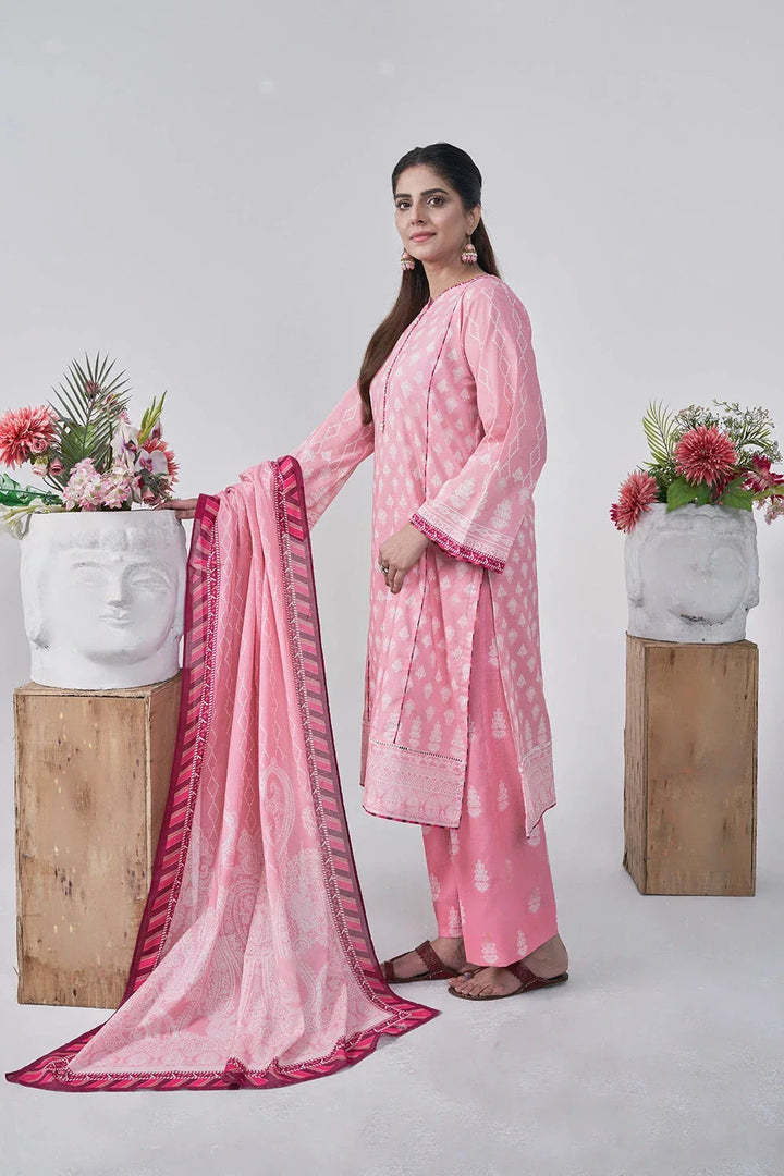 3PC Printed Unstitched Lawn Suit KLA-3082 Printed KHAS STORES 