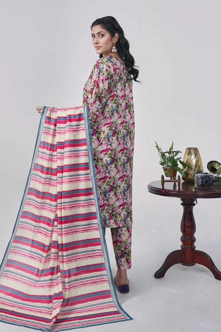 3PC Printed Unstitched Lawn Suit KLA-3088 Printed KHAS STORES 