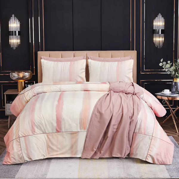 6 PCS BED SET SERENITY SLUMBER PINK Luxury Bedding HOMBEDCLU