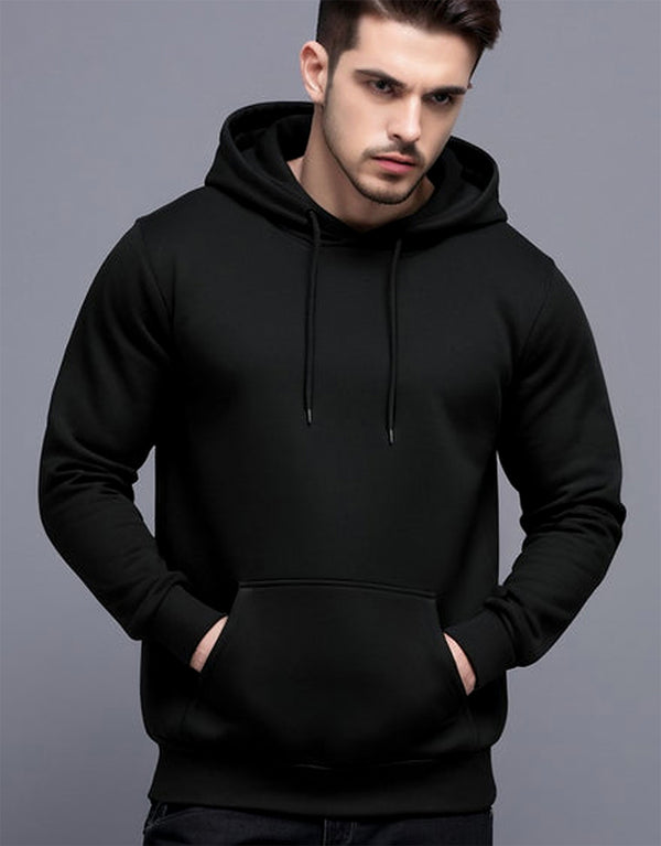 Men's Hood Pullover Bershka Hoodie Black