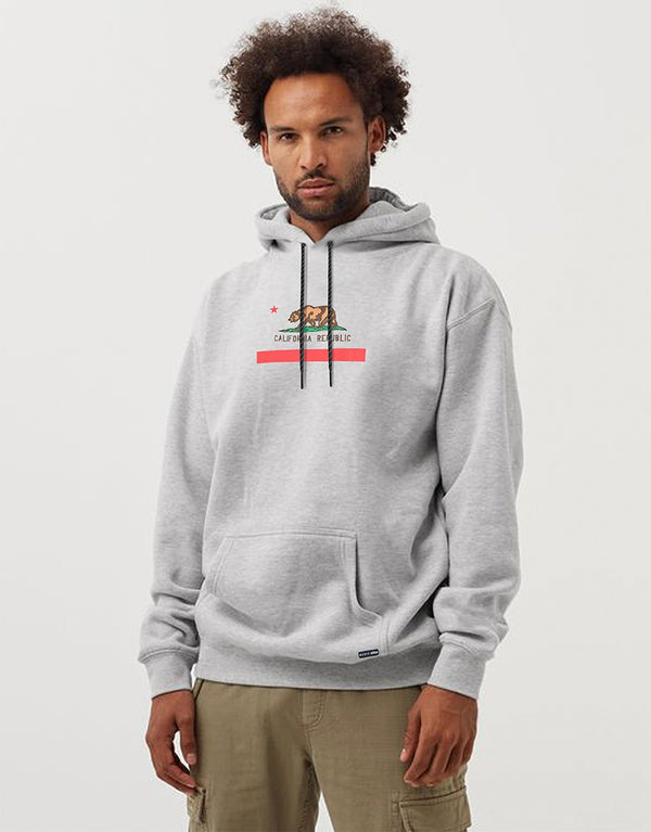 Men's California Republic Printed Pullover Hoodie Grey Color