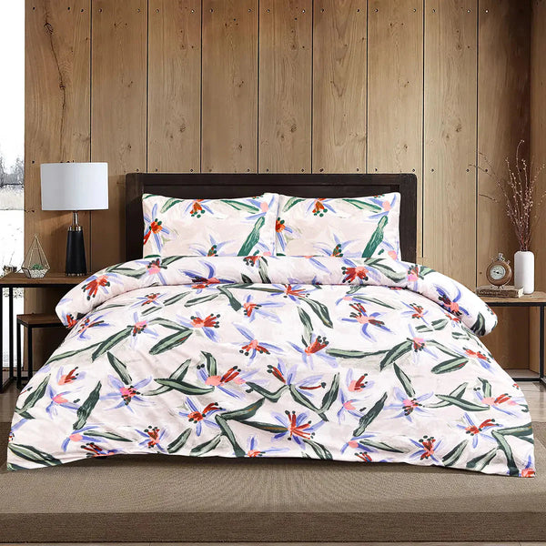 BED SET SERENE PETAL DREAMS - KING PRINTED RANGE 180 TC HOMBEDCLU