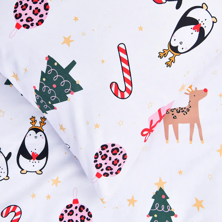 BED SHEET CHRISTMAS CRITTER - KING Printed Range 144 TC HOMBEDROO