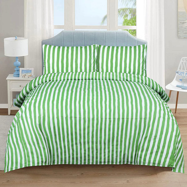 BED SHEET GREEN STRIPE-QUEEN Home Collection 2021 HOMBEDCLU