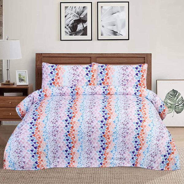 BED SHEET R2G HEARTS MULTI- King Bedding HOMBEDROO