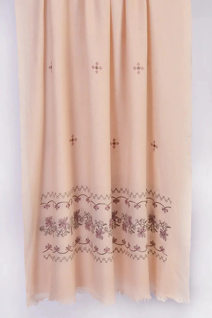 Embroidered Shawl-1 Cream Apparel & Accessories KHAS STORES 