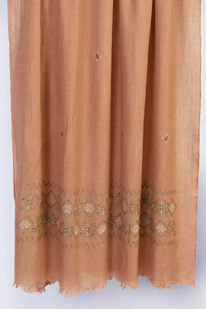 Embroidered Shawl-2 Tan Apparel & Accessories KHAS STORES 