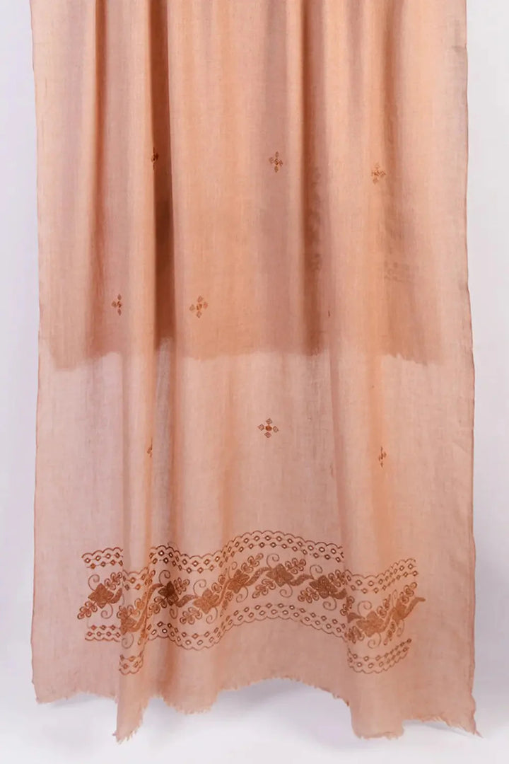 Embroidered Shawl-4 Beige Apparel & Accessories KHAS STORES 