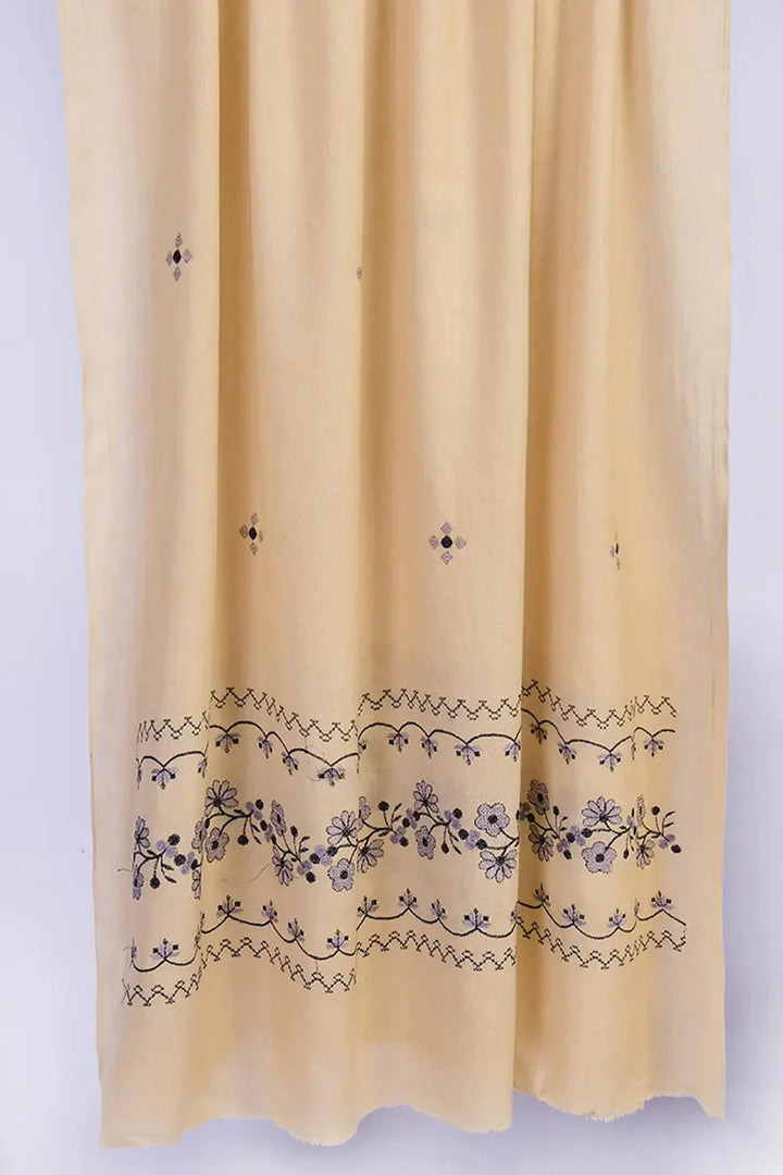 Embroidered Shawl-5 Beige Apparel & Accessories KHAS STORES 