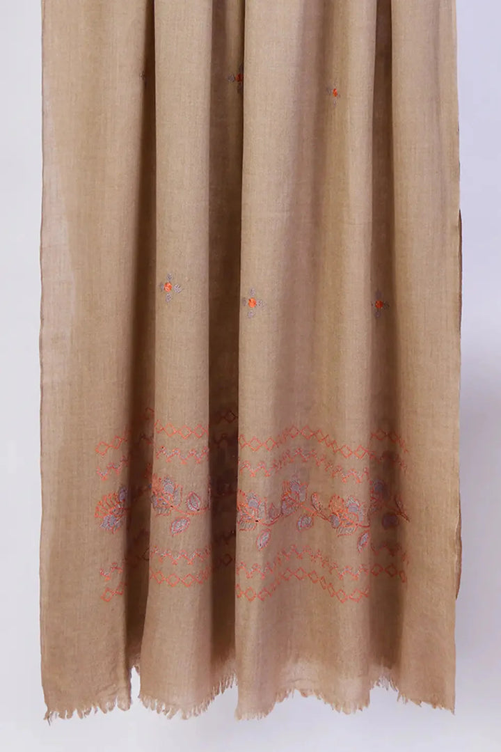 Embroidered Shawl-7 Beige Apparel & Accessories KHAS STORES 