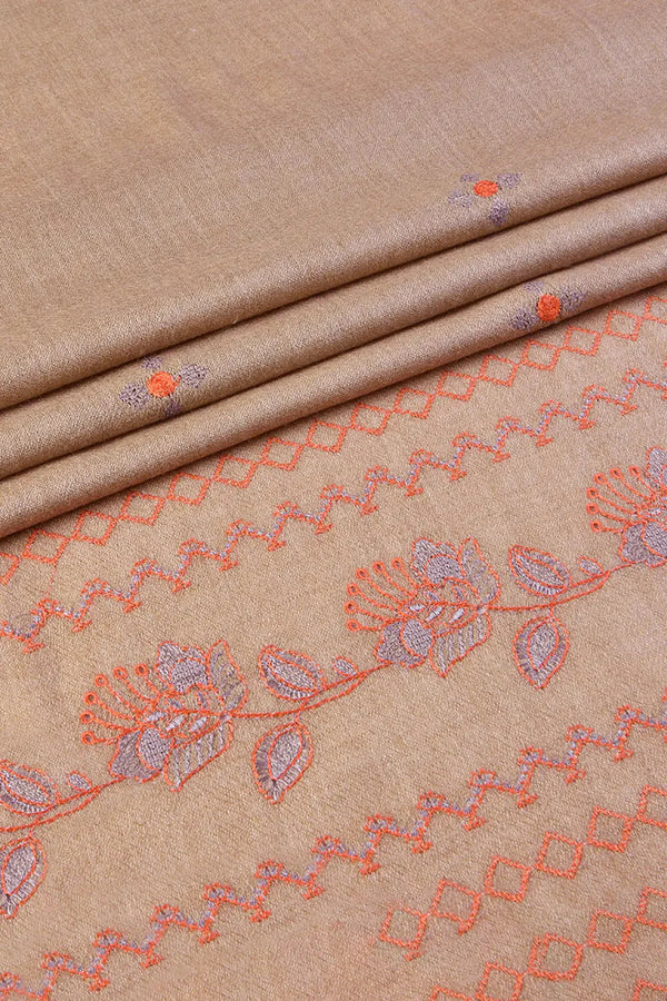 Embroidered Shawl-7 Beige Apparel & Accessories KHAS STORES 