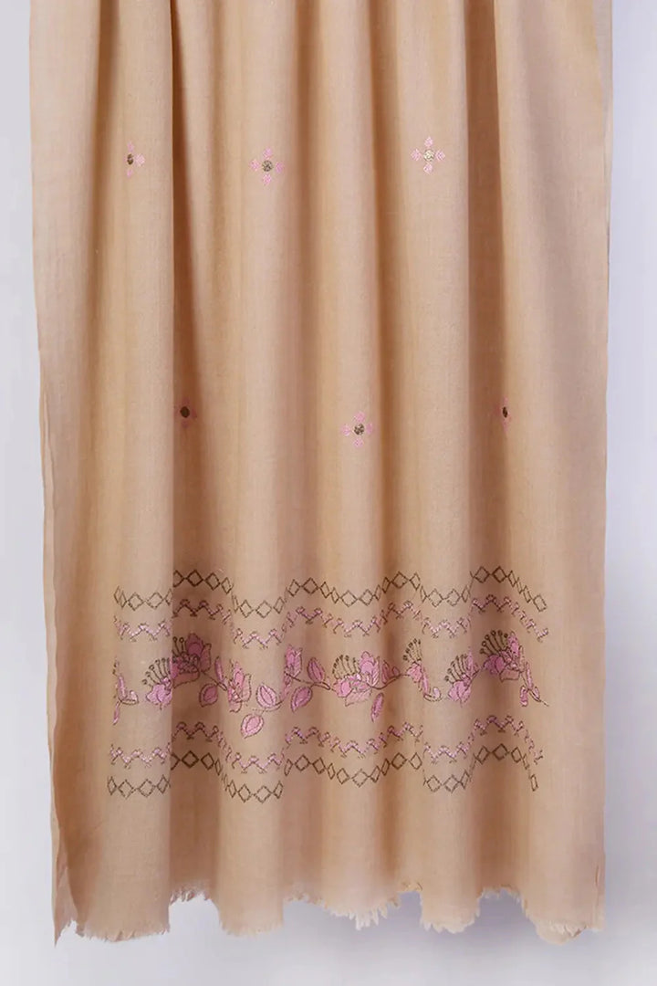 Embroidered Shawl-7 L-Pink Apparel & Accessories KHAS STORES 