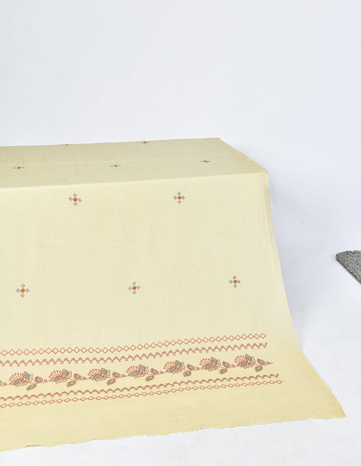 Embroidered Shawl-7 Off White Apparel & Accessories KHAS STORES 