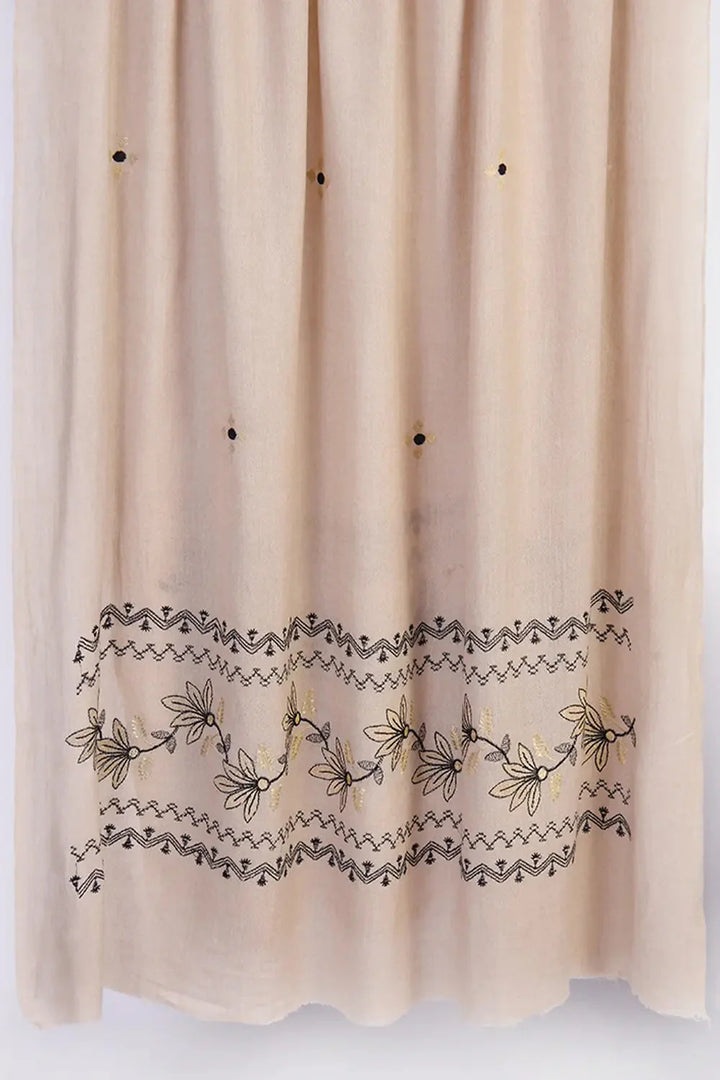 Embroidered Shawl-8 Beige Apparel & Accessories KHAS STORES 