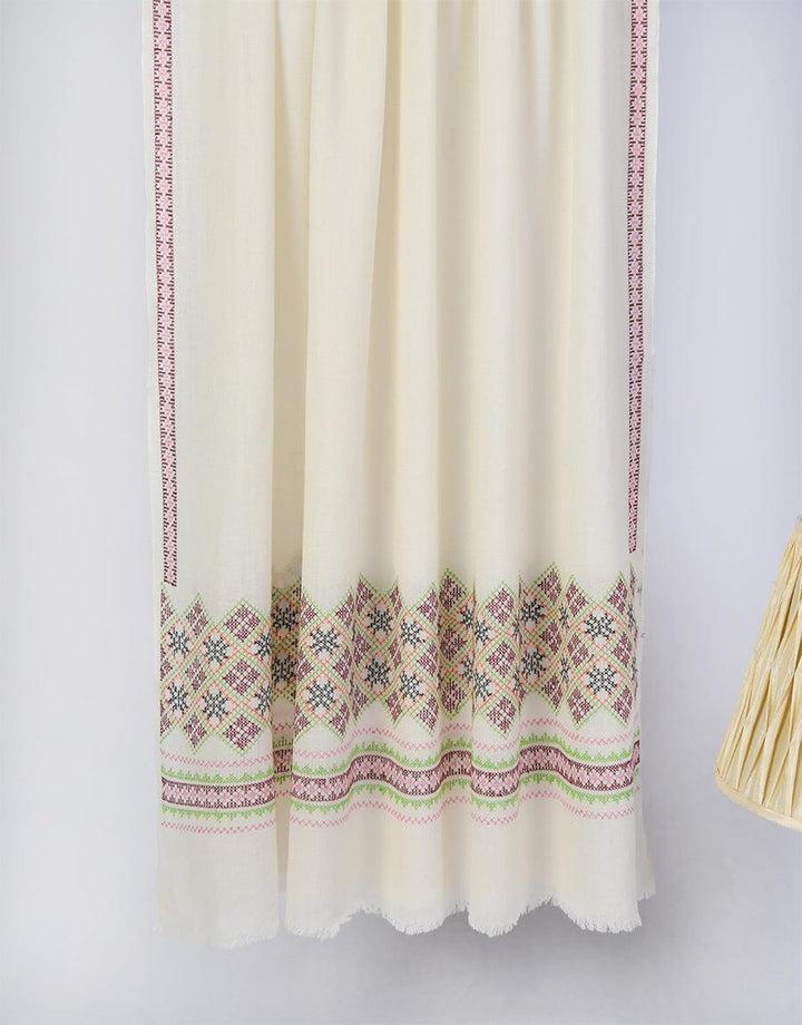 Embroidered Shawl CS-17 Off White Apparel & Accessories KHAS STORES 