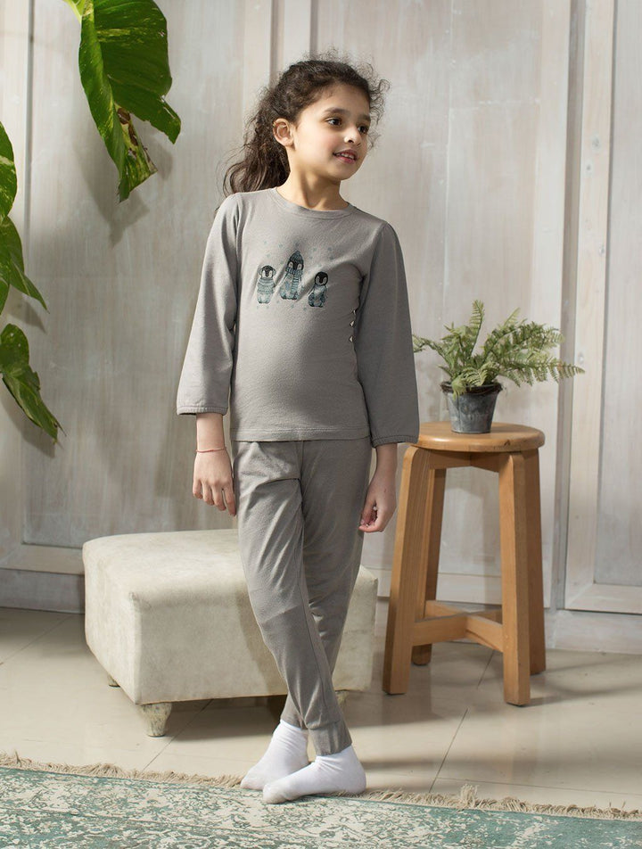 GIRLS GREY COTTON LOUNGEWEAR LW-017 LOUNGEWEAR FASSTIGIR 