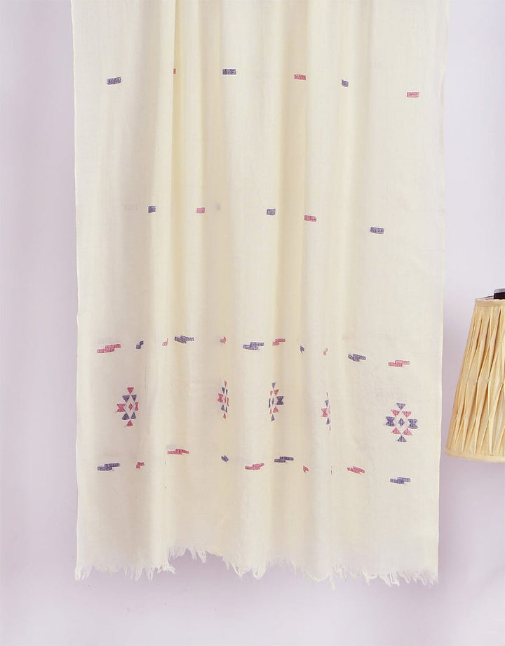 Khaddi Embroidered Shawl-3 Off White Apparel & Accessories KHAS STORES 