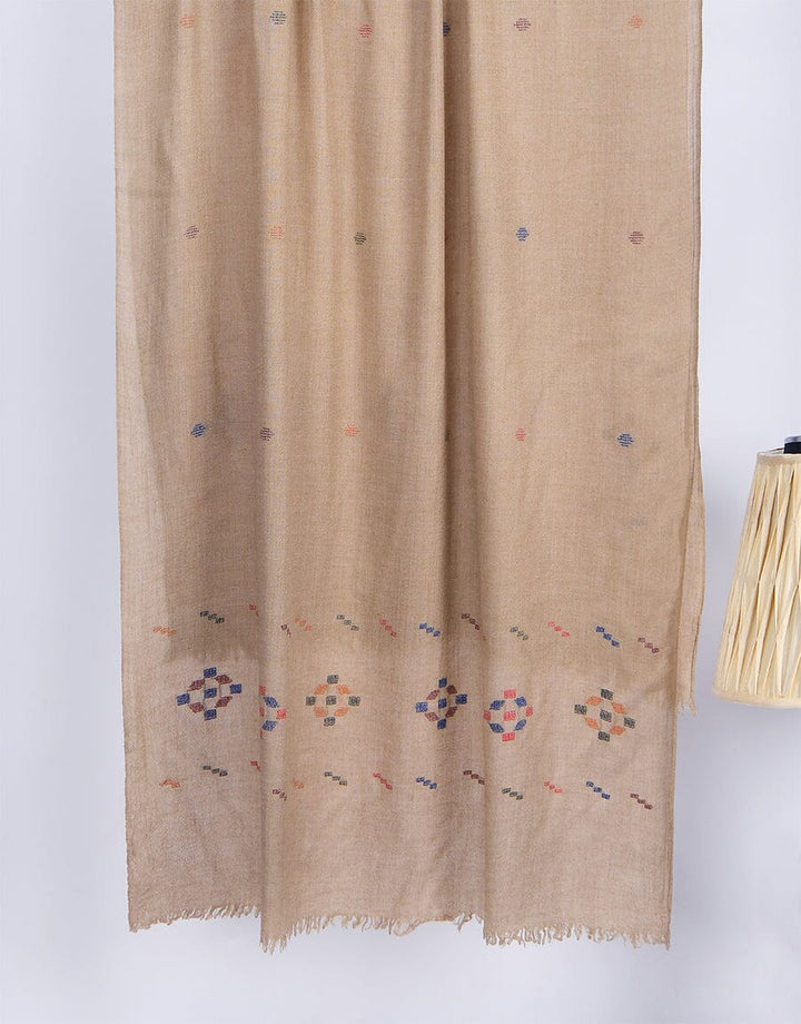 Khaddi Embroidered Shawl-6 Brown Apparel & Accessories KHAS STORES 