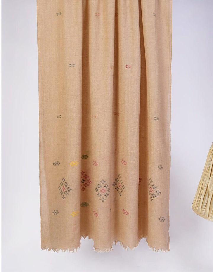 Khaddi Embroidered Shawl-8 Beige Apparel & Accessories KHAS STORES 