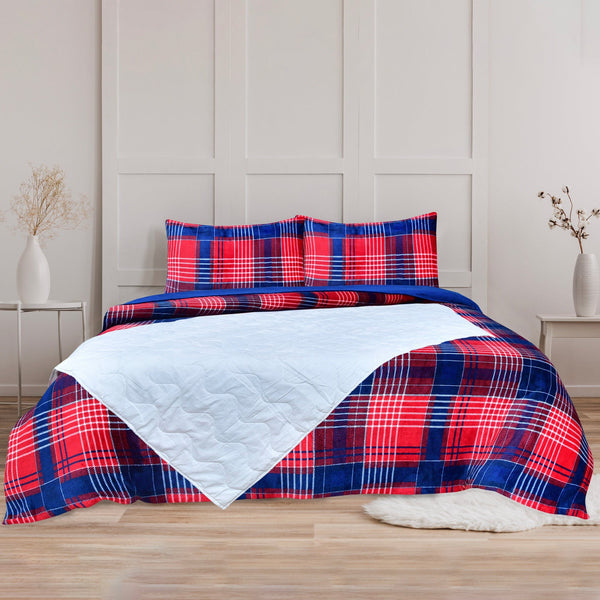 QUILT COVER SET SHERPA TARTAN Home Collection 2021 HOMBEDGOL