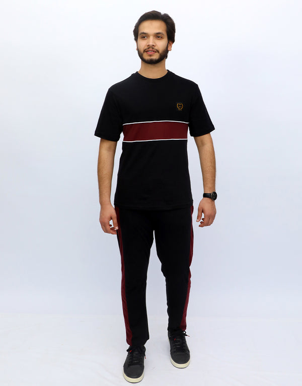 Men's Summer Jersey Tracksuit- Black