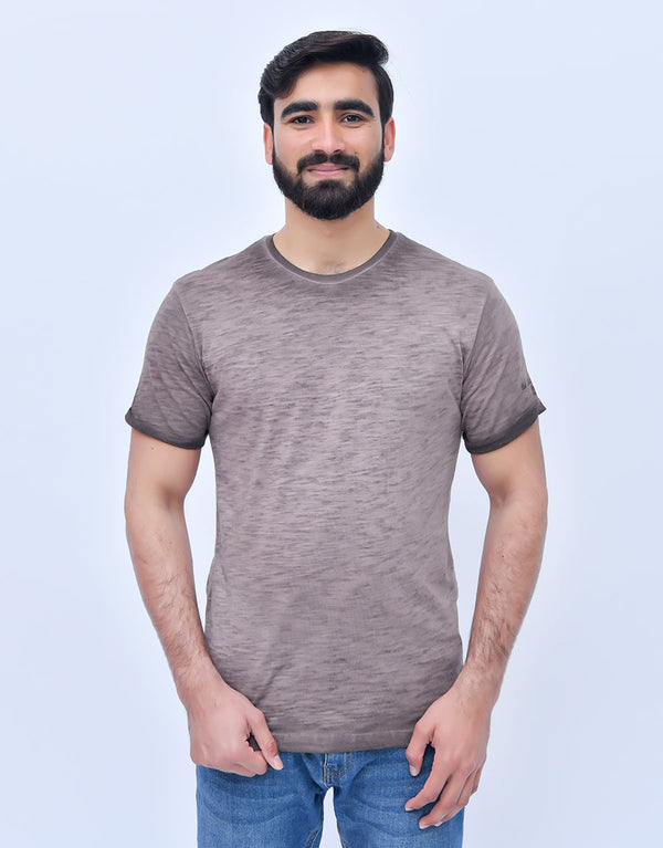 IDT Men's Peony Crew Neck Tee Shirt-Charcaol Marl